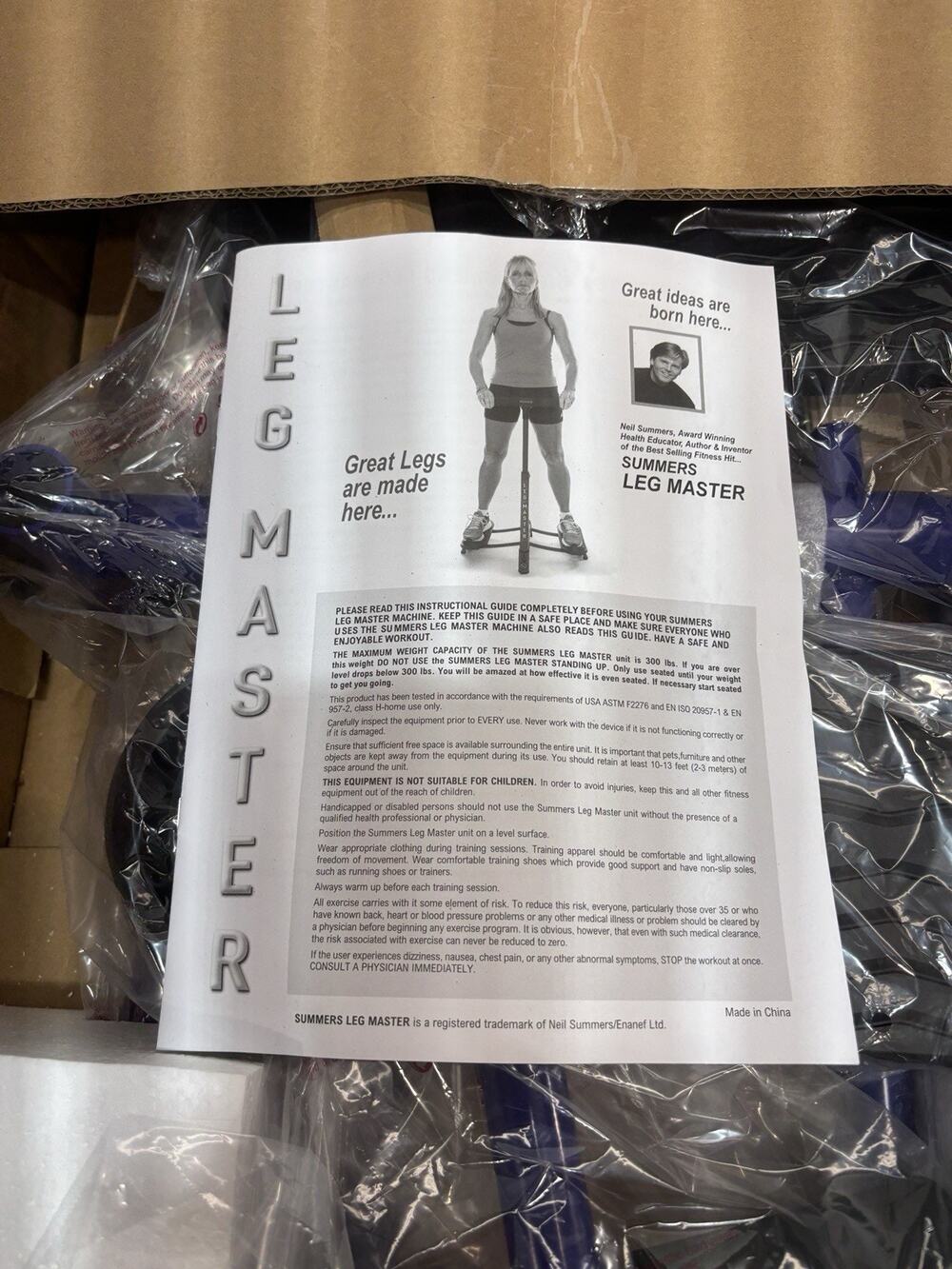 Summers Leg Master Blue Purple Thigh Leg Exerciser Fitness Machine Open Box